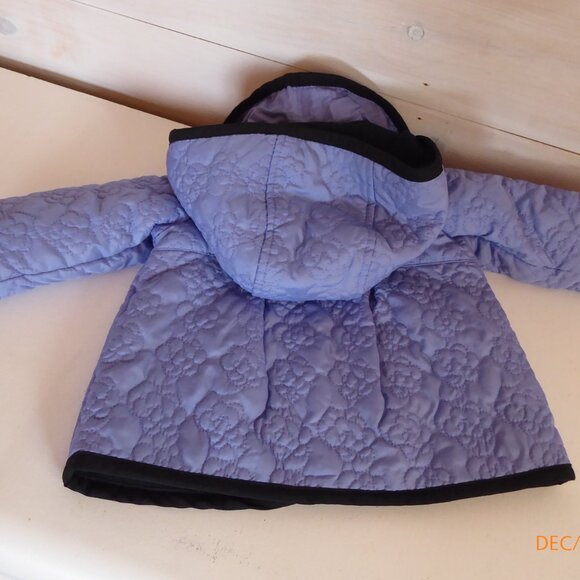 London Fog Periwinkle Quilted Baby Coat with Hood - Picture 10 of 10